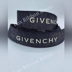 GIVENCHY Black Logo Made In France Ribbon Gold Text Luxury Gift Wrap 6 Yards